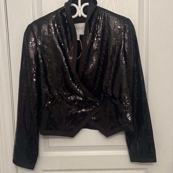 BCBG Generation Black Sequin Drape Blazer XS - Picture 5 of 5